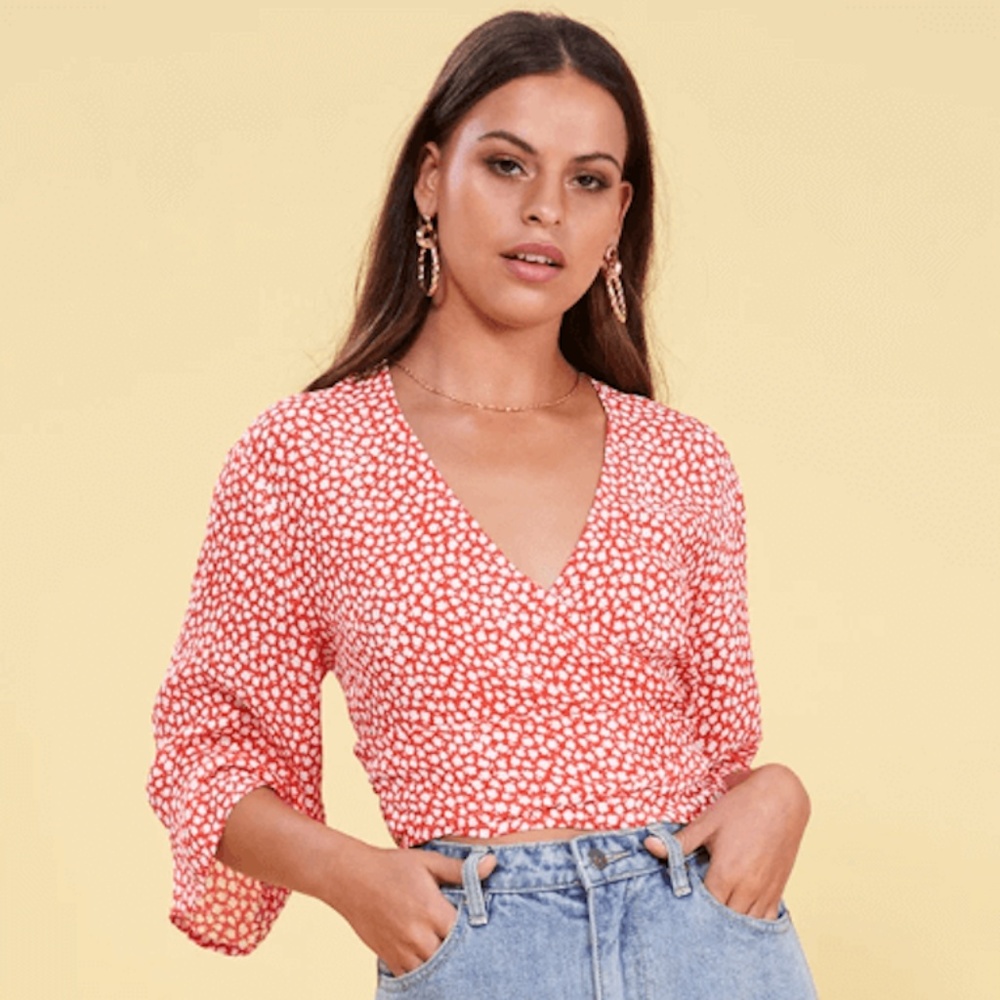 Tiny Bloom Wrap Top